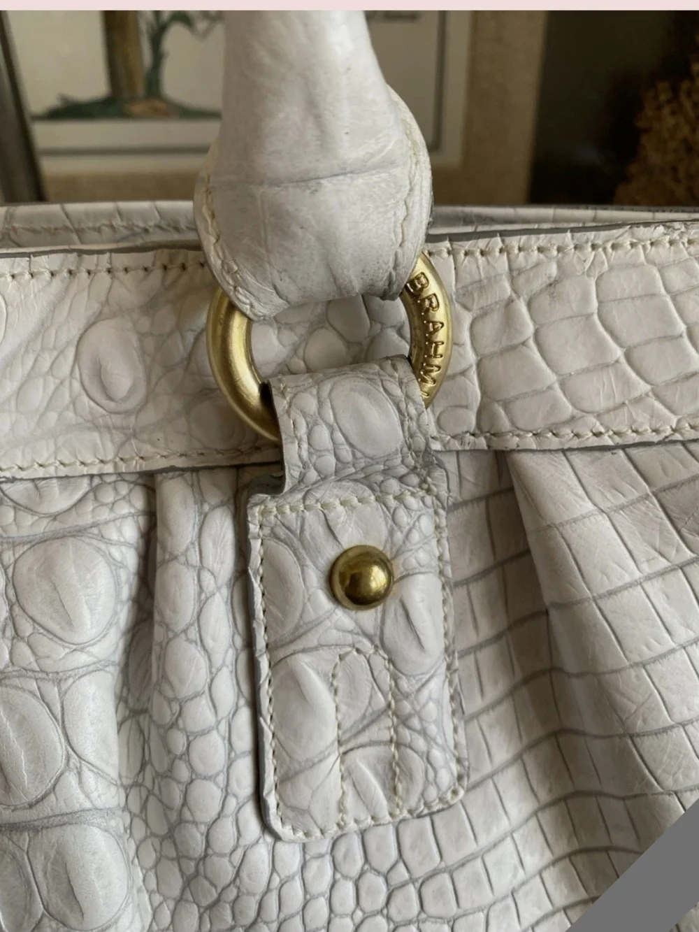 🌹🌹Extremely Rare BRAHMIN “Elouise Rose” White Lady Melbourne  Satchel NWOT